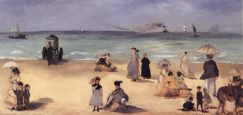 Edouard Manet On the Beach,Boulogne-sur-Mer Sweden oil painting art